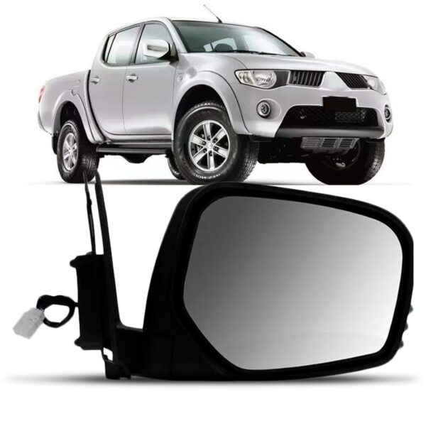 Retrovisor Triton 2008 A 2013 Eletrico Retratil Capa Cromada Lado Direito