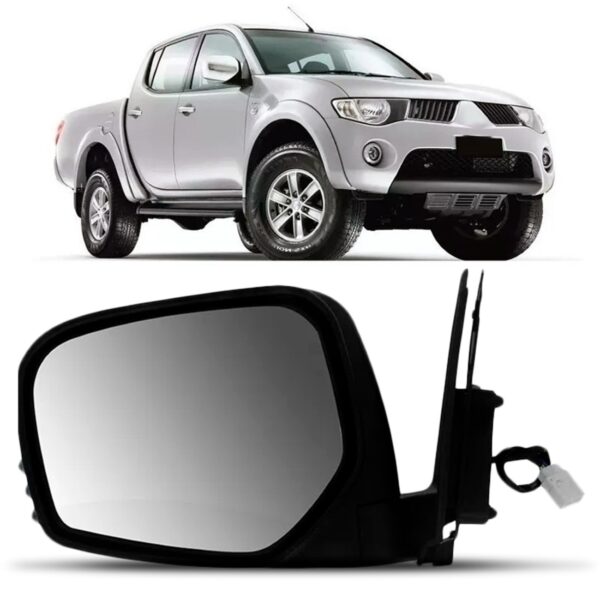 Retrovisor Triton 2008 A 2013 Eletrico Retratil Capa Cromada Lado Esquerdo