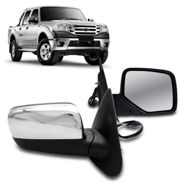 Retrovisor Pickup Ranger 2010 2011 2012 Elétrico Cromado Lado Direito