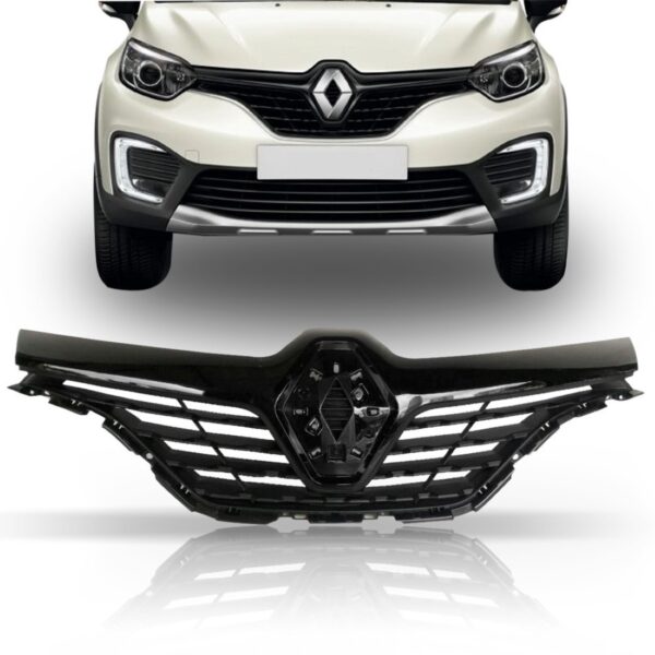 Grade Radiador Para Captur 2017 A 2021 Brilhante 1a Linha Preto