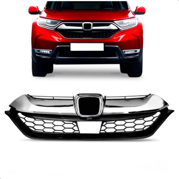 Grade Compatível Com Honda Cr-v 2018 2019 2020 Friso Cromado Preto