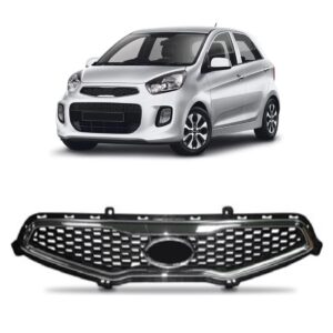 Tela Frontal Radiador Picanto 12/15 Preto C/ Moldura Cromada Preto