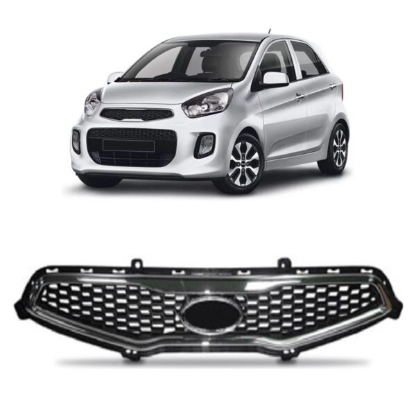 Tela Frontal Radiador Picanto 12/15 Preto C/ Moldura Cromada Preto