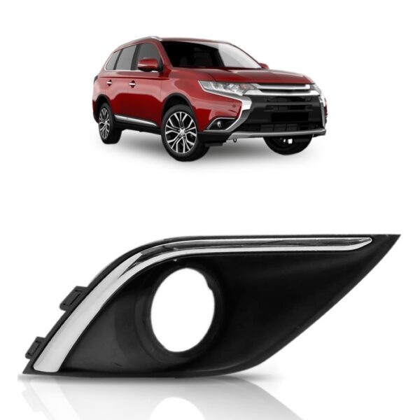 Moldura Milha Outlander 2016 A 2018 C/ Furo Friso Cromo- Lado Direito