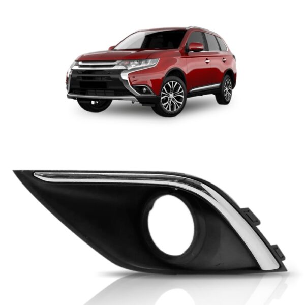 Moldura Milha Outlander 2016 A 2018 C/ Furo Friso Cromo- Lado Esquerdo