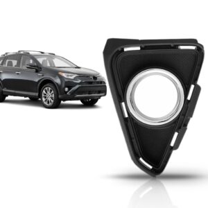 Tela Frontal Farol Milha Rav4 2017 2018 Com Furo Aro Cromado Lado Esquerdo