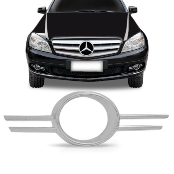 Moldura Farol Milha Mercedes C180 2008 09 10  2011 Cromado. Lado Esquerdo