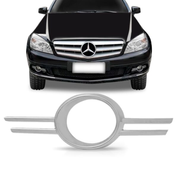 Moldura Farol Milha Mercedes C180 2008 09 10  2011 Cromado. Lado Direito