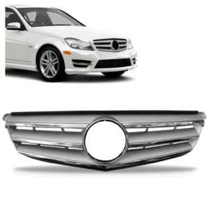 Grade Radiador Mercedes C180 2012 2013 2014 E Prata 1a Linha Prateado