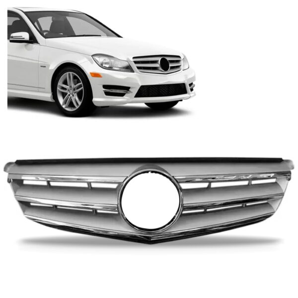 Grade Radiador Mercedes C180 2012 2013 2014 E Prata 1a Linha Prateado