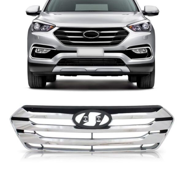 Grade Radiador Santa Fe 2014 2015 2016 Cromado