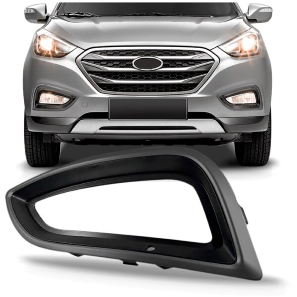 Moldura Farol Milha Auxiliar Ix35 2016 2017 Cinza Lado Esquerdo