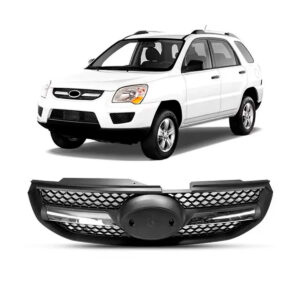 Grade Sportage 2009 2010 Dianteira Com Friso Cromado Preto