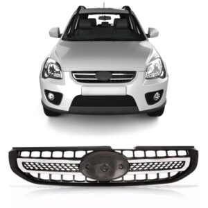 Grade Sportage 2009 2010 Dianteira Com Friso Cromado Preto