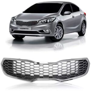 Grade Para Cerato 2014 2015 2016 Cinza Com Cromado Cinza