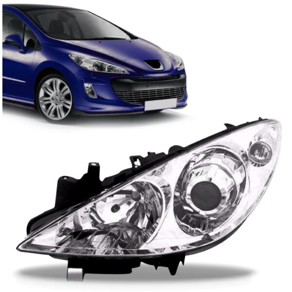 Farol Peugeot 307 2007 08 09 10 11 2012 Elétrico Com Motor Lado Esquerdo