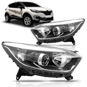 Farol Renault Captur 2017 A 2018 Foco Duplo Mascara Cromada Lado Esquerdo