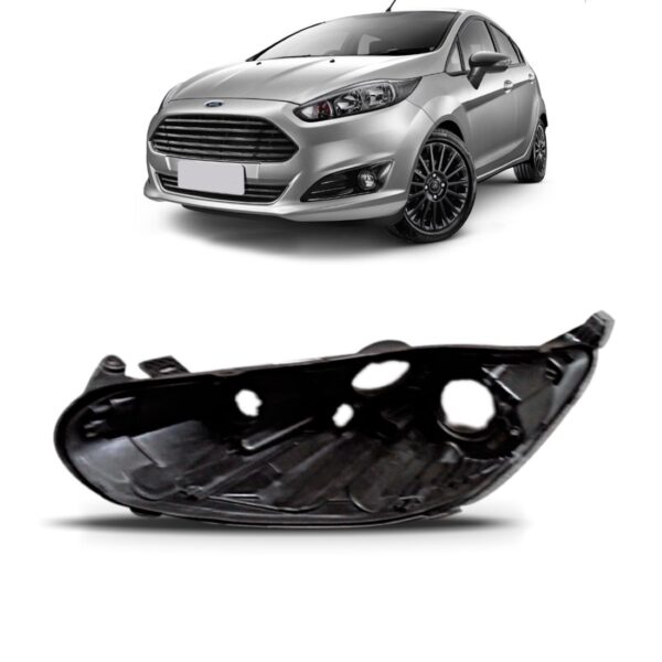 Carcaça Farol Para Ford Fiesta 2013 2014 2015 2016 2017 Lado Esquerdo