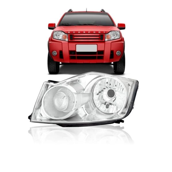 Farol Ecosport 2008 2009 2010 2011 2012 Cromado 1ª Linha Esquerdo/motorista