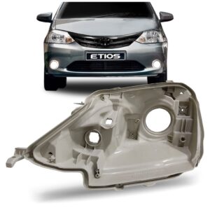 Carcaça Farol Toyota Etios 2013 2014 2015 2016 2017 Cinza Lado Esquerdo
