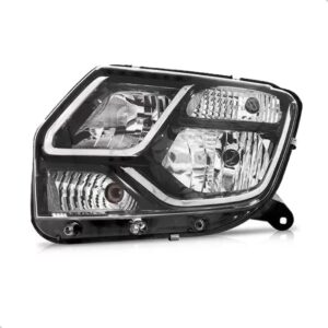 Farol Duster 15 16 Manual Preto Com Friso Cromado 1ª Linha Esquerdo/motorista