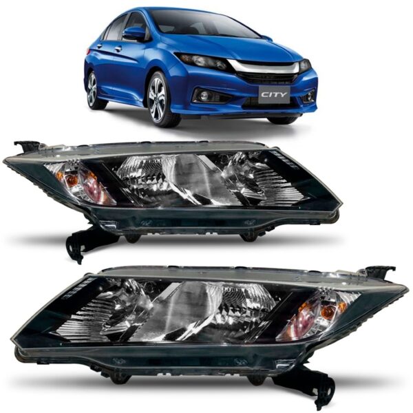 Farol Honda City 2014 2015 2016 Mascara Negra 1ª Linha Esquerdo/motorista
