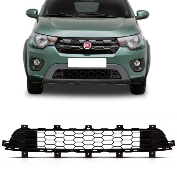 Grade Inferior Parachoque Fiat Mobi 2016 2017 2018 1a Linha Preto
