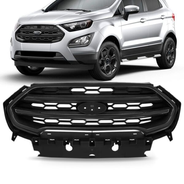 Grade Radiador Ecosport 2017 2018 2019 C/ Friso Cinza Escuro Preto