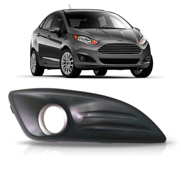 Moldura Milha Para Fiesta 2013 2014 2015 C/furo Cinza Escuro Lado Direito