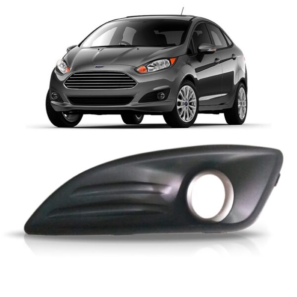 Moldura Milha Para Fiesta 2013 2014 2015 C/furo Cinza Escuro Lado Esquerdo