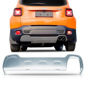 Aplique Parachoque Traseiro Renegade 2015 16 17 2018 Dupla Prata