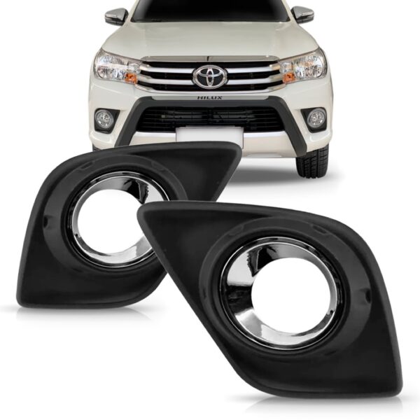 Tela Milha Hilux Srv 2016 2017 2018 Com Furo Aro Cromado Lado Esquerdo