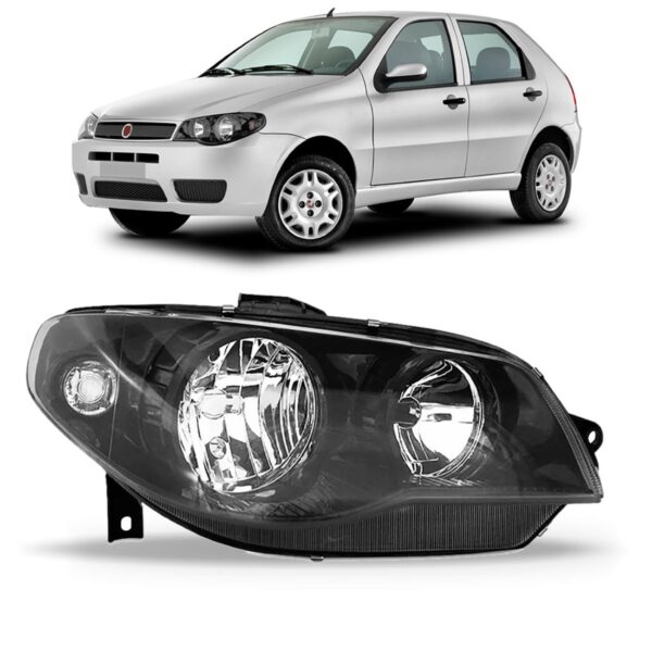 Farol Palio 2004 05 06 07 08 09 2010 Máscara Negra Aro Preto Lado Direito