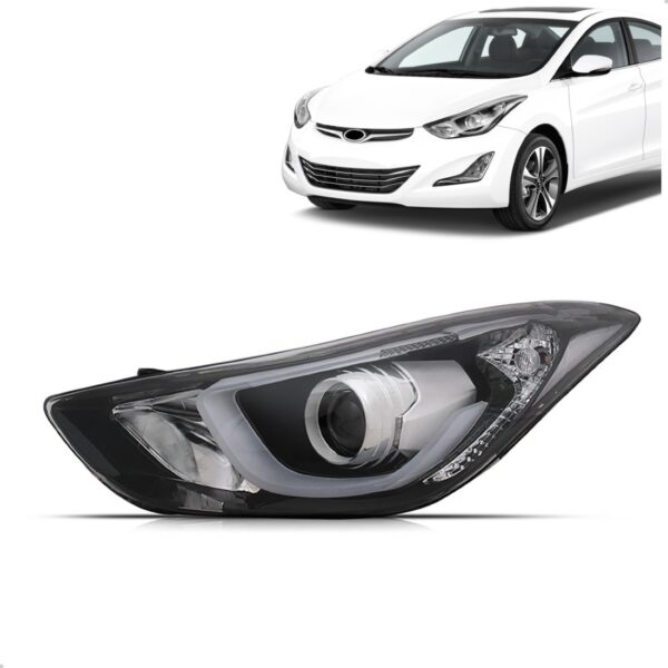 Farol Elantra 14 15 2016 Elétrico Com Motor Com Led 1ª Linha Esquerdo/motorista