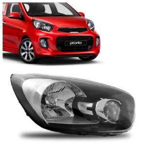 Farol Para Picanto 2012 A 2017 Manual Máscara Negra 1ª Linha - Direito/passageiro