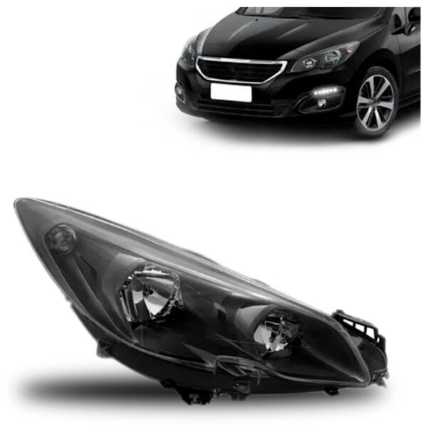 Farol Para Peugeot 308 16 A 2019 Fume Negro Manual 1ª Linha Direito/passageiro