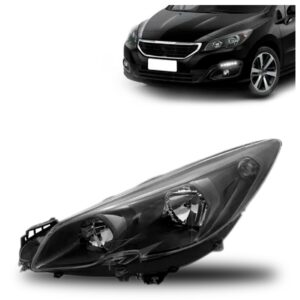 Farol Para Peugeot 308 16 A 2019 Fume Negro Manual 1ª Linha - Esquerdo/motorista