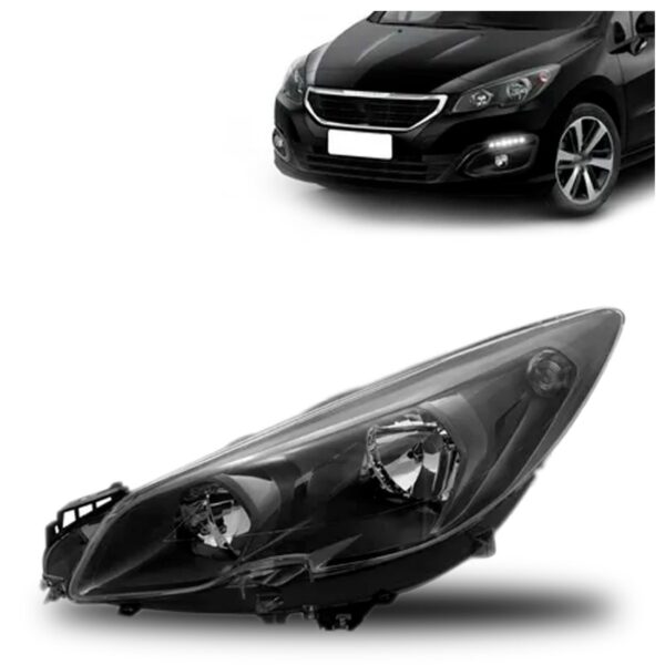 Farol Para Peugeot 308 16 A 2019 Fume Negro Manual 1ª Linha - Esquerdo/motorista