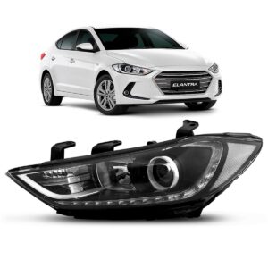 Farol Elantra 2017 A 2019 Eletrico C/motor C/projetor C/led Lado Esquerdo