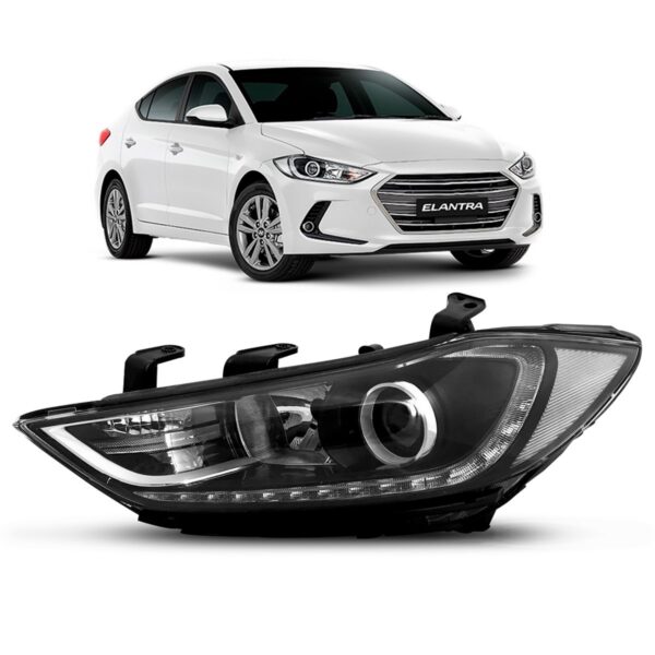Farol Elantra 2017 A 2019 Eletrico C/motor C/projetor C/led Lado Esquerdo