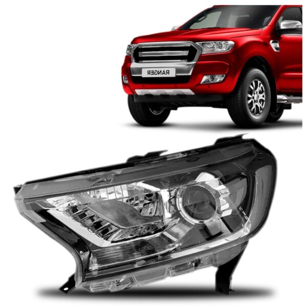 Farol Ranger 2016 A 2018 Eletrico C/motor C/projetor Cromado Lado Esquerdo