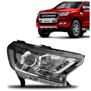 Farol Ranger 2016 A 2018 Eletrico C/motor C/projetor Cromado Lado Direito