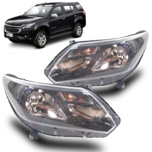 Farol S10 Trailblazer 2017/ Manual C/ Friso Preto S/ Led Lado Esquerdo