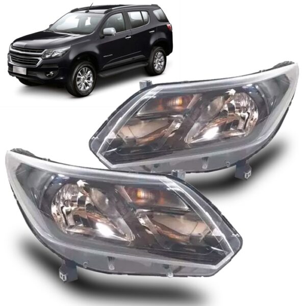 Farol S10 Trailblazer 2017/ Manual C/ Friso Preto S/ Led Lado Direito