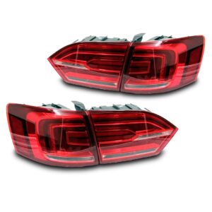 Kit Sinaleira Traseira Jetta 2011 2012 2013 2014 Com Led Vermelho
