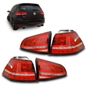 Kit 4 Lanternas Traseiras Golf Gti Mk7 2014 A 2017 Com Led - Esquerdo
