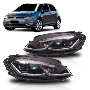 Par Farol Golf Gti Mk7.5 2018 A 2020 Friso Cromado C/ Led