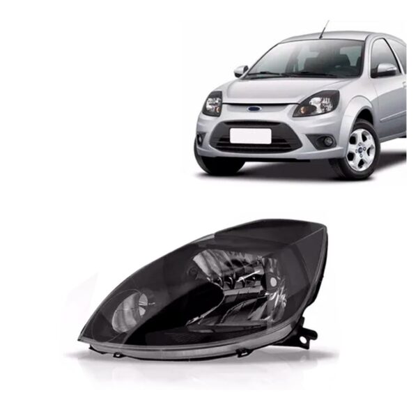 Farol Ka 2008 09 2010 11 2012 Manual Mascara Negra 1ª Linha Esquerdo/motorista