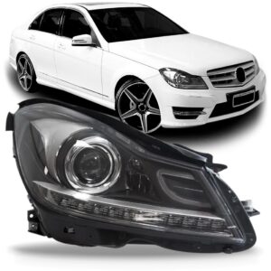 Farol C200 2012 13 2014 Elétrico Com Led Sem Xênon 1ª Linha Direito/passageiro
