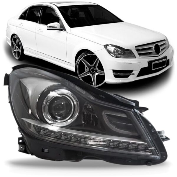 Farol C200 2012 13 2014 Elétrico Com Led Sem Xênon 1ª Linha Direito/passageiro